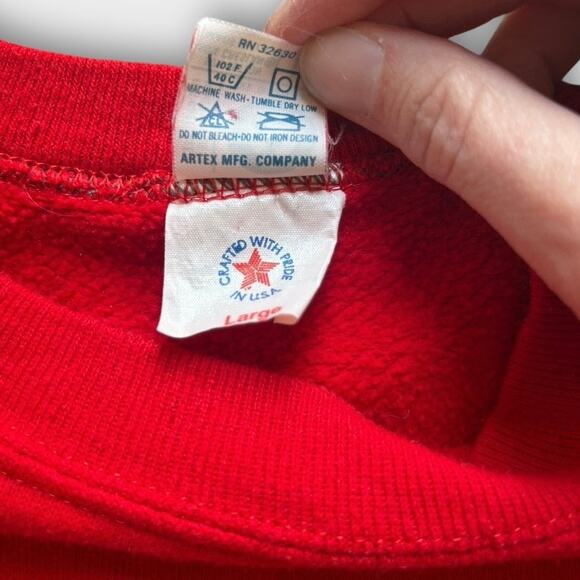 Vintage 70s/80s U.S. Air Force Officer Training School Sweatshirt sz Large Red - Picture 3 of 9